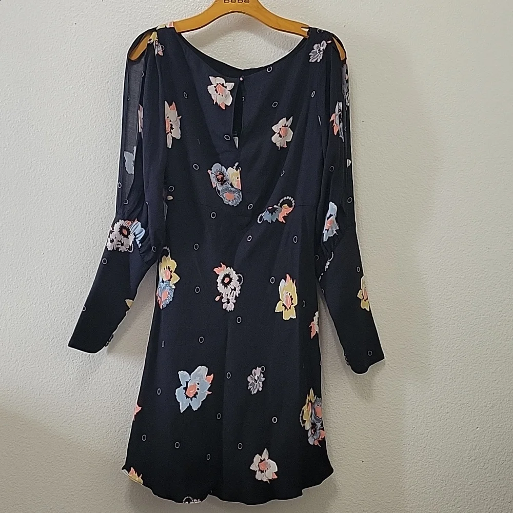 New Free People Womens Sunshadows Split-Sleeve Mini Dress Size 8 - Picture 10 of 16